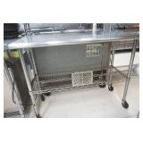 NSF Stainless Steel Countertop with wire racks on caster wheels NSF Stainless Steel Countertop with wire racks on caster wheels