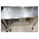 NSF Stainless Steel Countertop with wire racks on caster wheels NSF Stainless Steel Countertop with wire racks on caster wheels