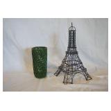 Eiffel Tower Metal Decor & Ceramic Vase Eiffel Tower Metal Decor & Ceramic Vase