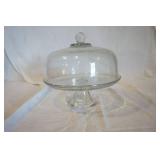 Glass Cake Pedestal Tray & Domed Lid Glass Cake Pedestal Tray & Domed Lid
