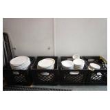 4 Milk Crates with Dinnerware 4 Milk Crates with Dinnerware