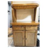 Cupboard with Butcher Block Top and Shelf Cupboard with Butcher Block Top and Shelf