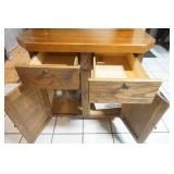 Cupboard with Butcher Block Top and Shelf Cupboard with Butcher Block Top and Shelf