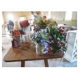 Artificial Flowers and Vases Lot Artificial Flowers and Vases Lot