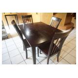 Dining Room Table and 4 Chairs Deep Chocolate Color Dining Room Table and 4 Chairs Deep Chocolate Color