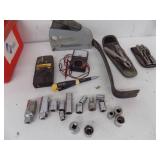 Tools - Sockets, Stud Finder, Power Shot Stapler, Multi Meter, 2 - Leatherman Tools - Sockets, Stud Finder, Power Shot Stapler, Multi Meter, 2 - Leatherman