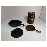 Vintage Keg & Cast Iron Pans Vintage Keg & Cast Iron Pans
