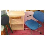 Folding Stool, Rolling Card, Office Chair, Tabletop. Vintage