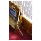 Small Bench, Walking Stick, Framed Print.
