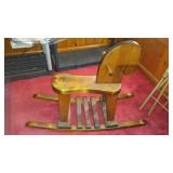 Handcrafted Wood Rocking Horse.