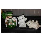Vintage Lefton St. Patricks Planter, Kittens (2).