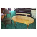 Convertible Chair/Ladder, Coffee Table and Shelf.
