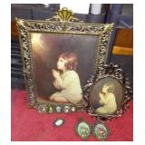 Vintage Framed Praying Child Art and more.