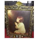 Vintage Framed Praying Child Art and more.