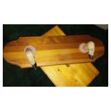 Handcrafted Wood Stool and Hooved Gun Rack.