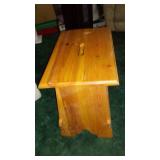 Handcrafted Wood Stool and Hooved Gun Rack.