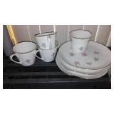 Vintage McCoy Rocker Planter, Blue Ridge Pottery Plate, Fire King Snack Trays and More.