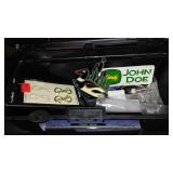 John Doe, Organization Box with Contents, Locking File Box, Binoculars.