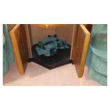 La Z Boy Swivel Recliners (2) and Accent Table.