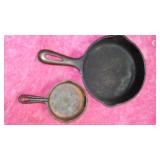 Cast Iron Fry Pans (2) 6.5, 3.5 in.