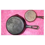 Cast Iron Fry Pans (2) 6.5, 3.5 in.