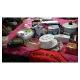 Assorted Entertainment Lot, Pamper Chef Baking Tube.