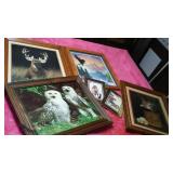 Variety of Wall Décor (6) Owl, Deer, Hand painted Eagle.