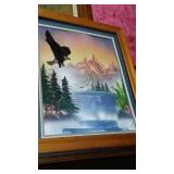 Variety of Wall Décor (6) Owl, Deer, Hand painted Eagle.