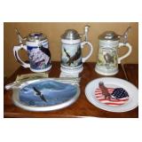 Bradbury Plate, Numbered Tankards and Harley Davidson Tankard.