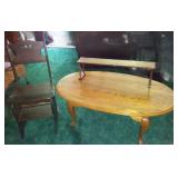 Convertible Chair/Ladder, Coffee Table and Shelf.