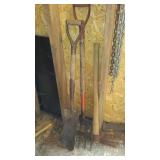 Potato Fork, Spade, Pic Axe.