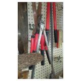 Pipe Clamps, Shovels, Lopers, Saws, Brooms.