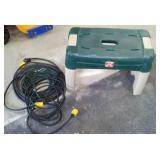 Heavy Duty Extension Cords (3) And 2 Step Plastic Shop Stool.