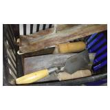 Assorted Painting Supplies, Trowels, Thinner and More.