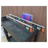 Qty of 2 new levels. 40 & 32". Aluminum & magnetic As shown. Qty of 2 new levels. 40 & 32". Aluminum & magnetic As shown.