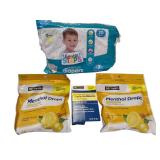 Gentle Steps  Premium Diapers,  (2) DG Health Menthol Drops Severe, DG Triple Antibiotic Gentle Steps  Premium Diapers,  (2) DG Health Menthol Drops Severe, DG Triple Antibiotic