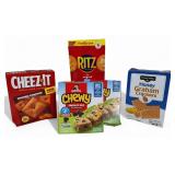 Cheez-it , Family Size - Ritz, Clover Valley - Honey Graham Crackers, Quaker Chewy - Granola Bars Cheez-it , Family Size - Ritz, Clover Valley - Honey Graham Crackers, Quaker Chewy - Granola Bars
