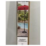 Market Umbrella Red with LED Lights