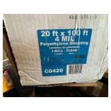 Plastic Sheeting 20 FT x 100 FT Clear 4 MIL