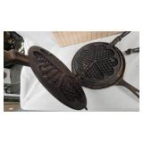 Early Cast Iron Alfred Anderson Heart Waffle Maker(One handle off but there) Early Cast Iron Alfred Anderson Heart Waffle Maker(One handle off but there)