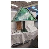 Stained Glass Lamp with Wood Frame/Base Stained Glass Lamp with Wood Frame/Base