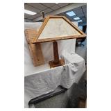 Stained Glass Lamp with Wood/Frame and Base (Cream Color) Stained Glass Lamp with Wood/Frame and Base (Cream Color)