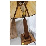 Stained Glass Lamp with Wood/Frame and Base (Cream Color) Stained Glass Lamp with Wood/Frame and Base (Cream Color)