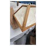 Stained Glass Lamp with Wood/Frame and Base (Cream Color) Stained Glass Lamp with Wood/Frame and Base (Cream Color)