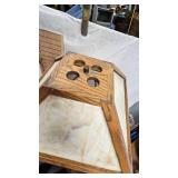 Stained Glass Lamp with Wood/Frame and Base (Cream Color) Stained Glass Lamp with Wood/Frame and Base (Cream Color)