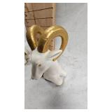 Fitz and Floyd Ivory/Gold Ram Big Horn Sheep Pair Fitz and Floyd Ivory/Gold Ram Big Horn Sheep Pair