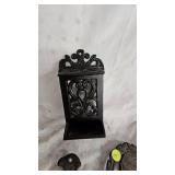 Cast Iron Match Holder and Eagle/President Trivets along with Unique Wood Carved Shoe Horn Cast Iron Match Holder and Eagle/President Trivets along with Unique Wood Carved Shoe Horn