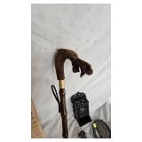 Cast Iron Match Holder and Eagle/President Trivets along with Unique Wood Carved Shoe Horn Cast Iron Match Holder and Eagle/President Trivets along with Unique Wood Carved Shoe Horn