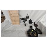 Cast Iron Wall Sconce, Eagle Iron Wall Sconce and Plaster Decor Cast Iron Wall Sconce, Eagle Iron Wall Sconce and Plaster Decor