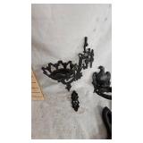 Cast Iron Wall Sconce, Eagle Iron Wall Sconce and Plaster Decor Cast Iron Wall Sconce, Eagle Iron Wall Sconce and Plaster Decor